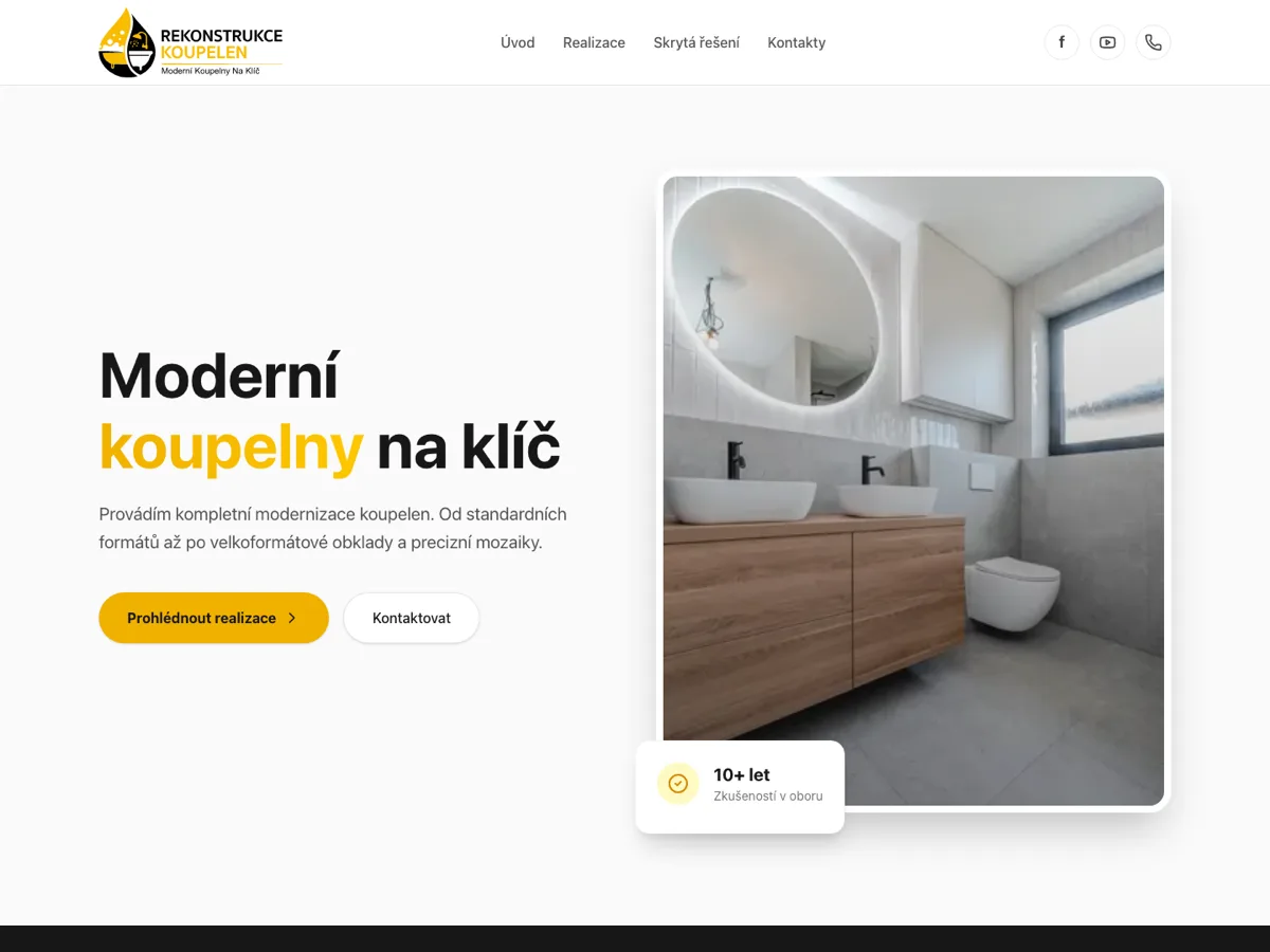 JK koupelny – web pro rekonstrukce koupelen